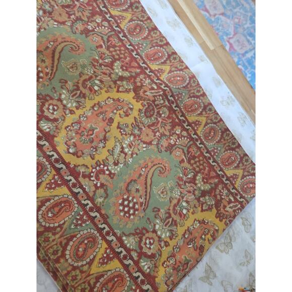 Pottery Barn Placemats Set 4 Brown Orange Fabric Paisley Autumn 🍂 - Picture 3 of 8